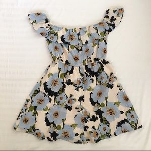 J.O.A. Floral Off The Shoulder Button Dress